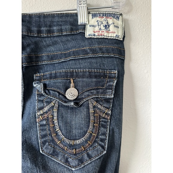 Y2K True Religion Low Waist Julie Women Jeans Size 28 VTG RARE - Picture 1 of 11